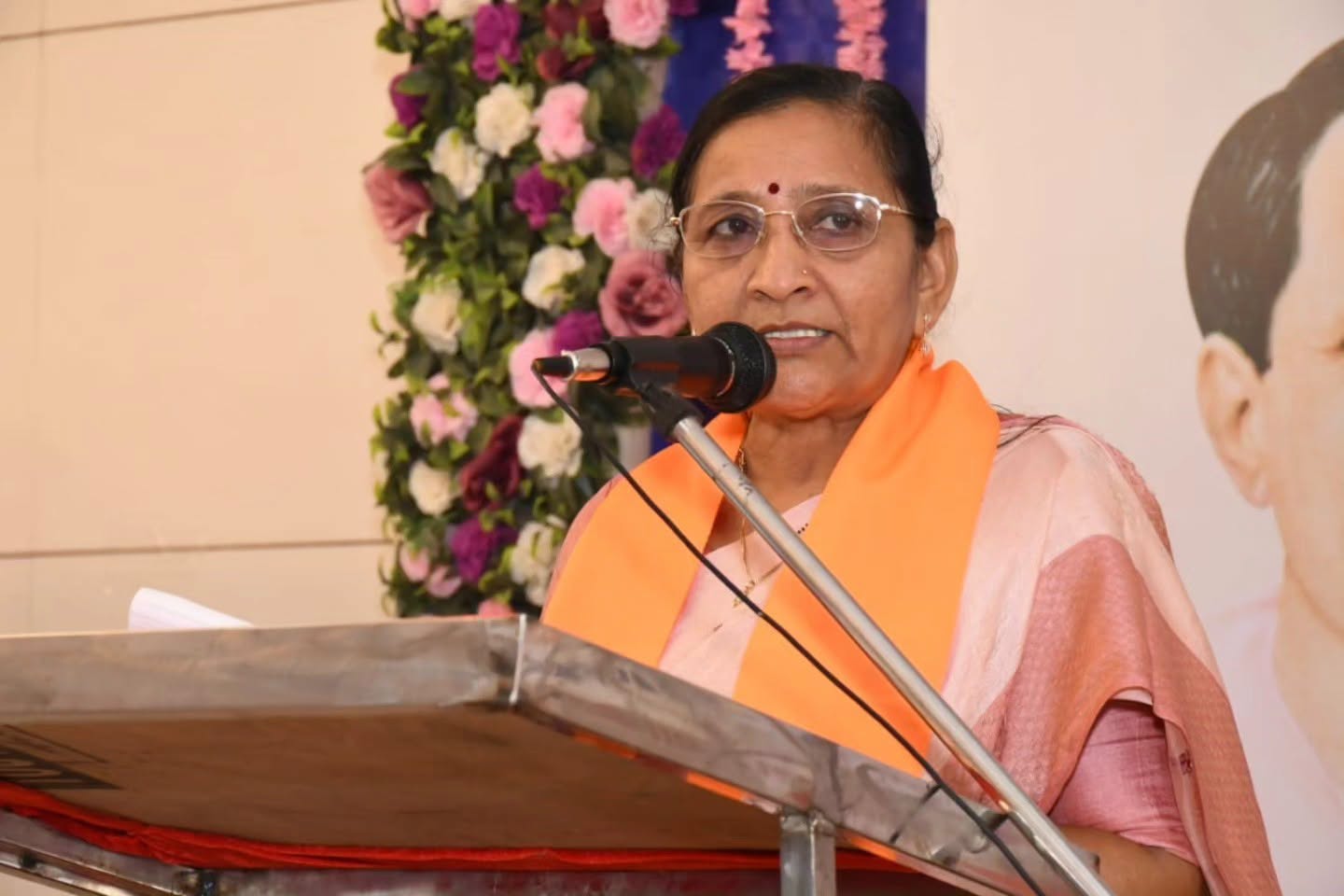 Political leader speaking at a public event
